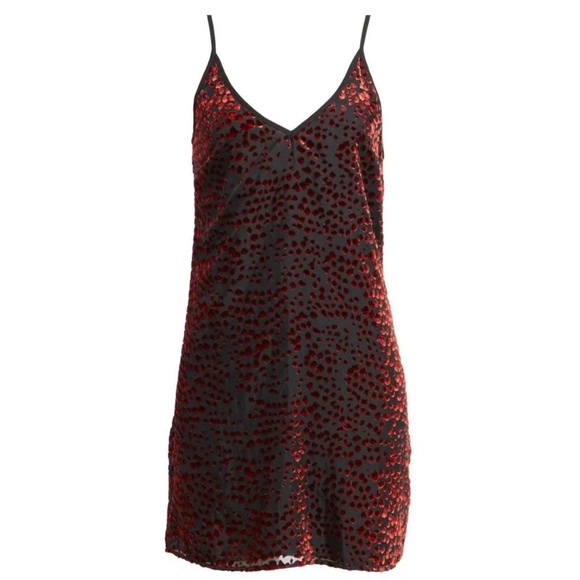 WAYF Nordstrom Velvet Red Dot Cowl Back Mini Dress Size M - Picture 5 of 8